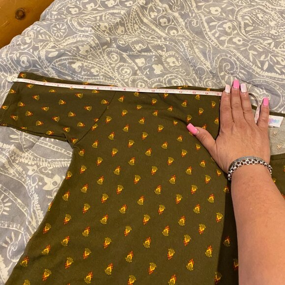 LulaRoe tunic- Irma size xxs color brown print - Picture 2 of 5